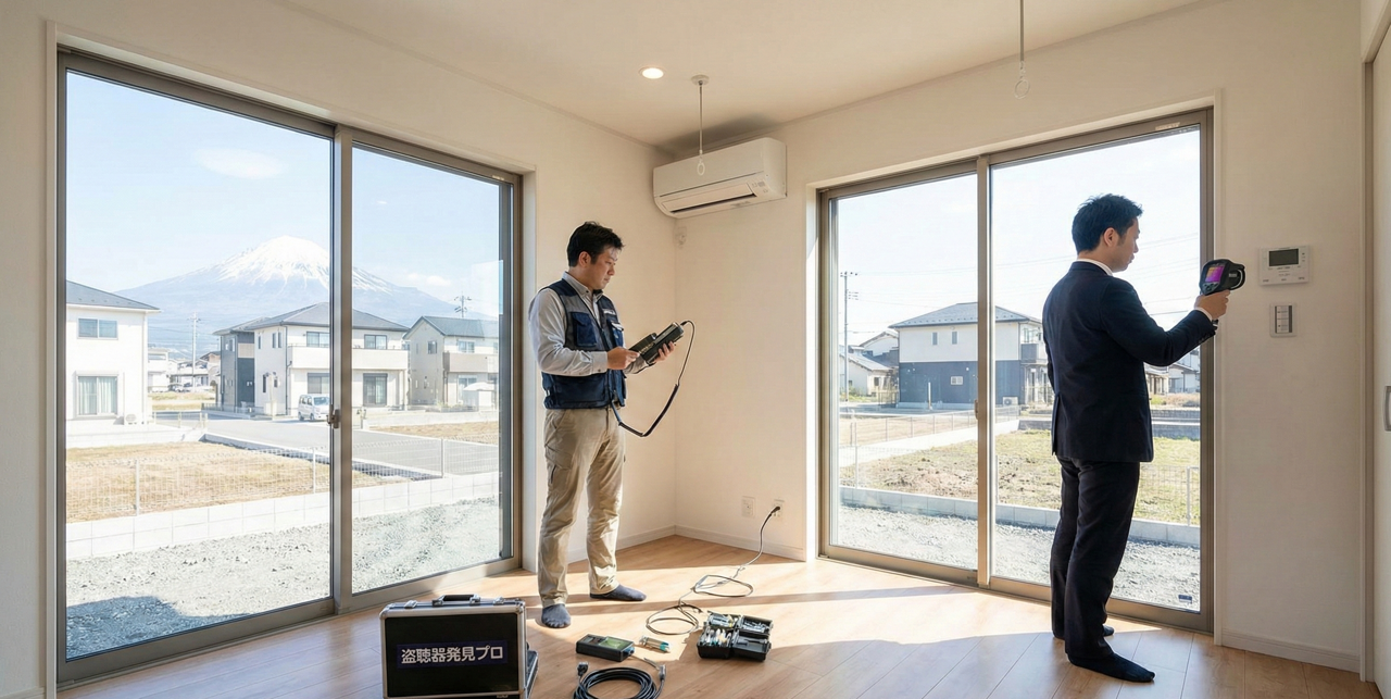 新築住宅での盗聴器調査の様子